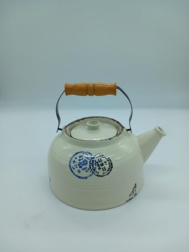 TEIERA PER FUOCO FRANCOBOLLO ceramica con manico in legno