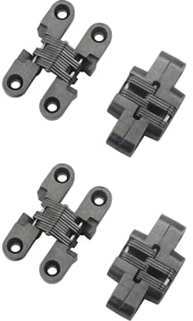 GEFONG 180 Grados Mini Bisagra Ocultas 43 mm para Puerta de Armario Conexión del Panel Caja Madera Pequeña para Manualidades Bisagras de Aleación Zinc para Puertas Plegables Negro 4 Piezas