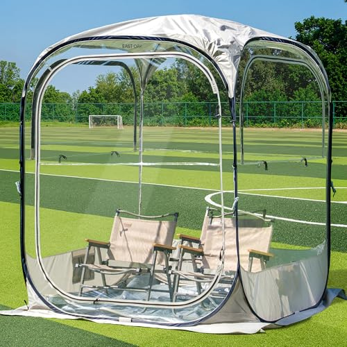 East Oak Weather Sports Tent for Fishing, Sports Event | Pop Up Bubble Tent Instant Sun & Rain Shelter | No Condensation, Spacious Interior, Ultra Visibility | All Weather Protection | 5 x 5 FT