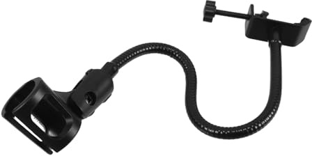 Mikinona Mikrofonarm Rotierbarer Metall Mikrofonhalter mit Dicker Eisenbasis Flexibler Schwanenhals und Quadratischer Klemme für Mobiles Live Streaming und Aufnahme