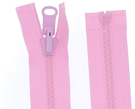 Wende - Reißverschlüsse teilbar für Jacken Kunststoff Zähne 5mm (rosa, 85cm)