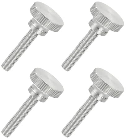 sourcing map Rändelschrauben mit flachem Rändelkopf, M6 x 30 mm, 304 Edelstahl, Vollgewinde, Rändelschrauben, Befestigungselemente für Beleuchtung, Haushaltsgeräte, elektronische Geräte, 4 Stück