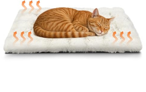 Wdmiya Selbstheizende Haustierdecke 60x45cm, Decke für Katzen & Hunde | Katzendecken Hundedecken Geräuschlos, Washbar Flauschig Selbstwärmende Thermodecke ohne Strom Kabel, Auto Haustier Decke