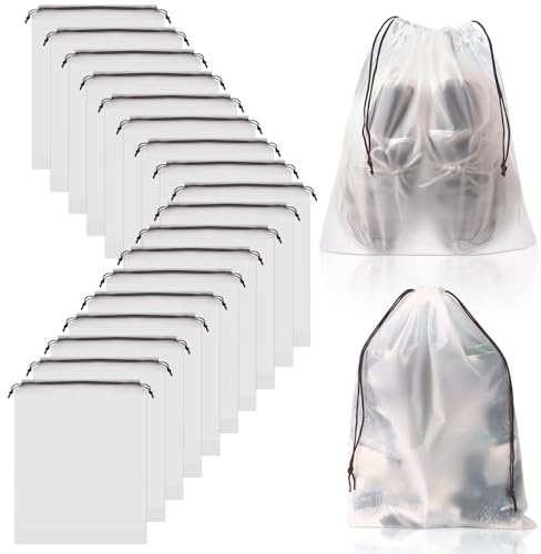 Bolsa Zapatos Viaje,Bolsas para Guardar Zapatos con Cordón,20 Piezas Bolsas Zapatos de Viaje a Prueba de Polvo,Bolsa Calzado Portátil Multifuncional para Guardar en Casa de Viaje 40 x 30 cm