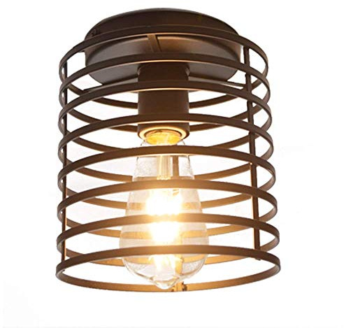 Ladies Jewellery Lampada da Parete, Lampadario da Fattoria Industriale V-intage Illuminazione da soffitto a Semi-Incasso, Lampada a Sospensione retrò Base in Metallo Nero, Lampada da Incasso a Parete