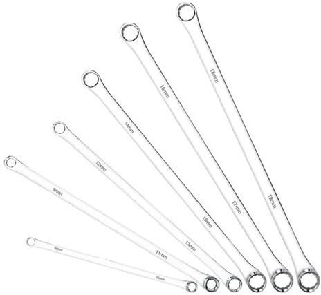 WAFOHSR 6pcs Wrenches Set Extra Long Box End Wrench Set 8mm - 19mm Metric Combination Durable Aviation Spanner CRV For Car Repair Wide Application