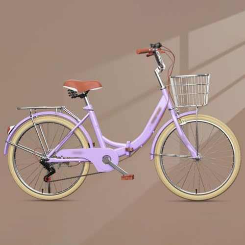 20/22/24/26 Zoll Klapprad Für Erwachsene, 6-Gang-Klapprad Für Damen Mit Doppelscheibenbremsen, Klapprad Mit Rahmen Aus Kohlenstoffstahl D,24 inch