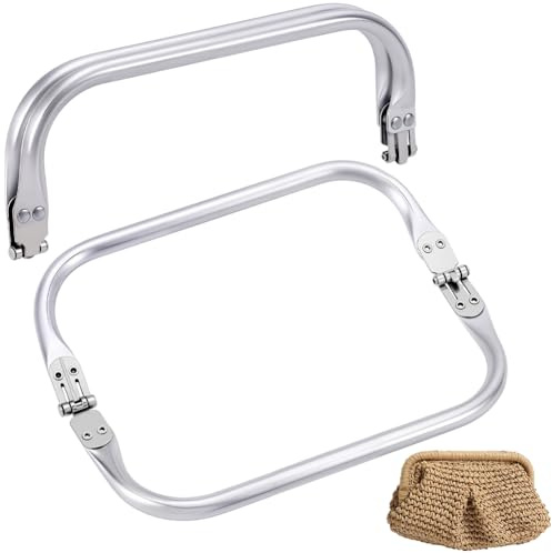 Beebeecraft 2 Pezzi Chiusura per Borsa Uncinetto 20 cm in Alluminio