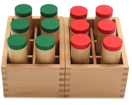 Cilindri Sonori per Bambini | Legno Sensoriale Apprendimento Precoce,Giocattoli Di Apprendimento Auditivo Con Scatola Sonora Per Bambini,per Compleanno Natale Educazione Asilo Abilità Motorie Necessit