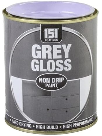 VARNOX, Grey Gloss Non-Drip Paint 300ml – Hard-Drying, High-Performance Gloss with Durable Hard-Build Formula – Ideal for Wood, Metal & Concrete – Interior & Exterior Use (1PCS)