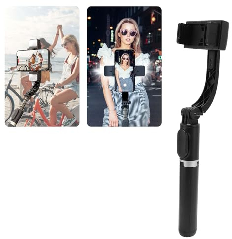 Hamwesh Stabilisateur de Cardan de Téléphone, Rotation à 360 Degrés, Anti-secousse, avec Perche à Selfie, Trépied pour Vlogging de Voyage