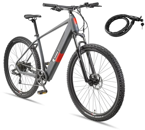 TELEFUNKEN Mountain E-Bike 29 Zoll Hardtail Pedelec mit Scheibenbremsen | 468Wh Li-Ion Akku | 40Nm Heckmotor | 7-Gang Kettenschaltung | LCD-Display | E-MTB mit 100km Reichweite | mit Fahrradschloss