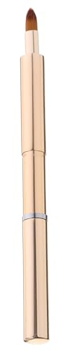 Pinceau à Lèvres Rétractable en Aluminium Portable pour Maquillage | Applicateur de Rouge à Lèvres, Fibre Artificielle Douce, Format Voyage, Usage Extérieur, Coloris Or