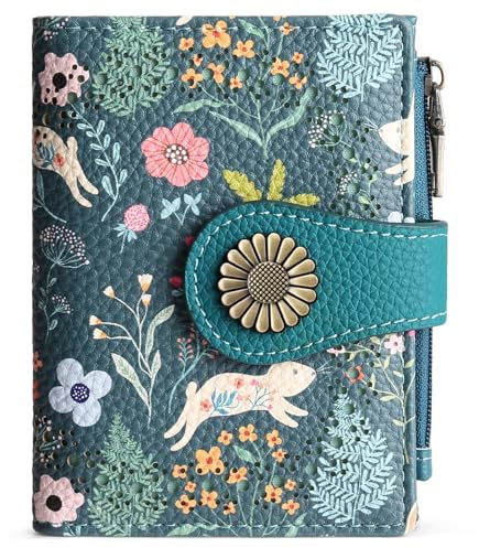 SENDEFN Geldbörse Damen Klein Portemonnaie mit RFID Blockierung Portmonee Damen mit 9 Kartenfächer und Zipper Münzfach Geldbeutel Veganes Leder mit Vielen Fächern