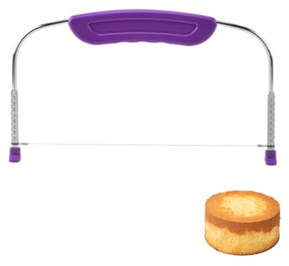Professional Cake Cutter,10 Inch Adjustable Cake Slicer,Stainless Steel Cakes Leveller,for Birthday Layer Leveling Slicing Kitchen Baking Tools Baking Maintenance Accessory(27CM Purple)