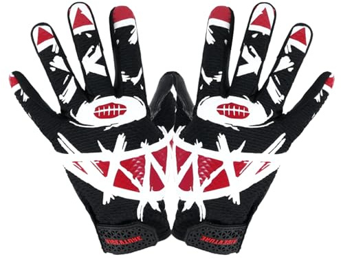 AIGEVTURE Youth Football Gloves Kid Receiver Gloves Boys Girls Unmatched Grip Great Gift