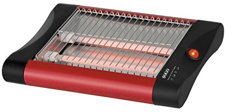 SOGO Tostadora Horizontal para Pan y Bollería 300W – Tostadora Pan Plana con Resistencias de Cuarzo y Temporizador de 5 Minutos – Bandeja Extraíble para Migas e Indicador luminoso