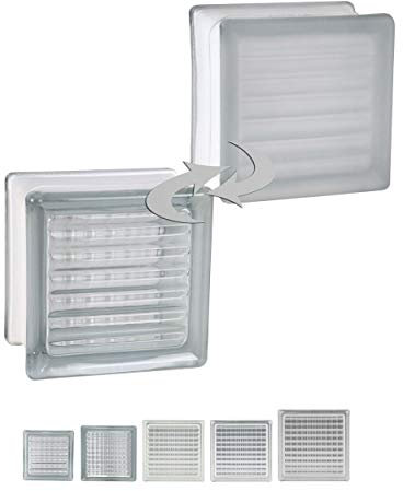 5 pièce FUCHS briques de verre quadrillé incolore 1 face satinée 11,5x11,5x8 cm