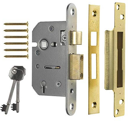 White Hinge Limited ERA 5 Lever Viscount Sashbolt Mortice Lock - 2.5 Reversible Backset with Brass Finish