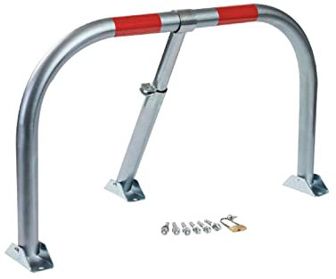 PARKING FACIL | Valla de Parking/Cepo Guardaplazas Modelo Eco-M | Bloqueo Manual con Candado con Bandas Reflectantes | Tornillería y Candado Incluido