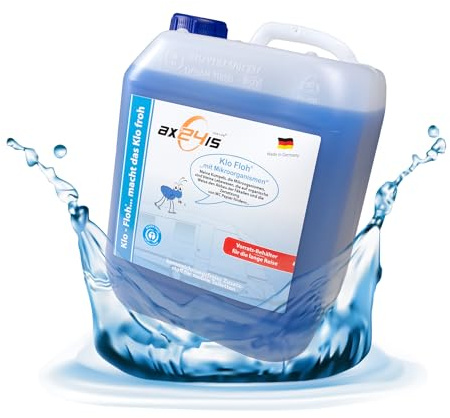 5L Sanitärflüssigkeit Klo Floh für Campingtoilette & Chemie-WC - Bio | Biologisch abbaubarer Camping-WC-Zusatz mit Blauem Engel - Ideal für Kassettentoiletten mit Mikroorganismen die alles fressen
