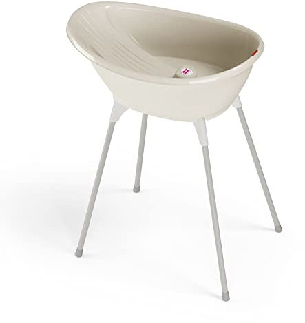 OKBABY Kit Vaschetta Bella e Cavalletto di Supporto - per il Bagnetto del Neonato 0-12 Mesi - Vaschetta Bianca