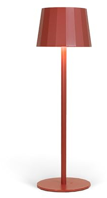 Wilmà Classic Lampada da Tavolo Design Senza Fili Impermeabile IP54 in Alluminio Autonomia 23 Ore, Lampada Dimmerabile Led Senza Fili Ricaricabile con Touch Control, 5200 mAh (Mattone)
