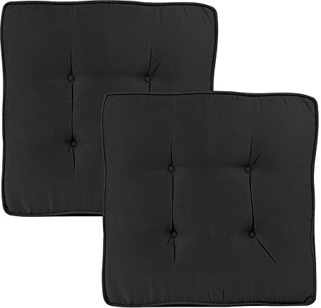 RACE LEAF Stuhlsitzkissen, 40×40×5 cm Stuhlkissen-Set, Gartenstuhlkissen für den Innen- und Außenbereich, geeignet für Wohnzimmer, Innenhöfe, etc. (quadratisches 2er-Pack, Schwarz)