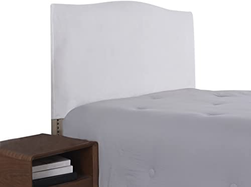 DEZYPZAM Weicher Strecken Samtstoff Staubdicht, für gepolsterte Schlafzimmer Kopfteil, Samt Stoff, Bett Kopfteil Bezug (Weiss,150cm(140-170cm))