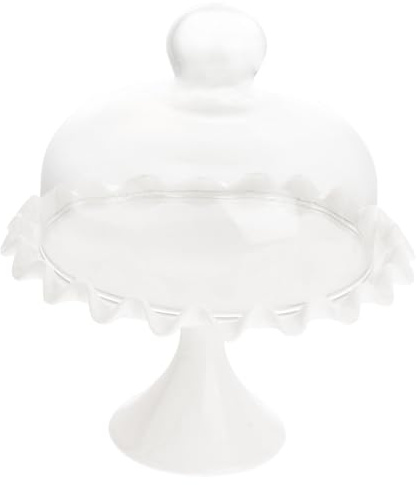Abaodam Cake Glass Lid Tray Cover Pastry Tray Glass Food Cover Plate for Use in Kitchen Baking