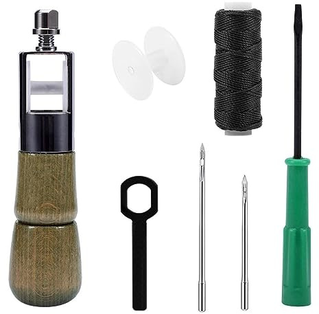 EpheyFIF Repair Stitch Tool Sewing Awl for Bounce Houses, Inflatables, Tarps, , Thick Fabric, Shoes, Bags, Belt, Upholstery Kit & Crafts Leather Stitching 1 Set