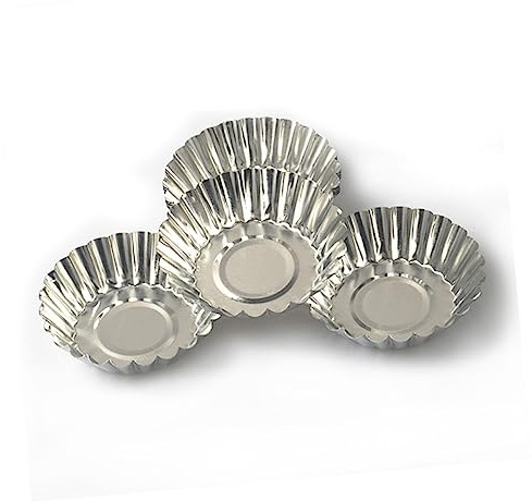 Zerodeko Stampo per Egg Tart in Latta, 50 Pezzi Argento, Facile Rilascio | Stampi Tartellette per Cheesecake e Pie, Pulizia Facile, per Uso in Forno e Cucina