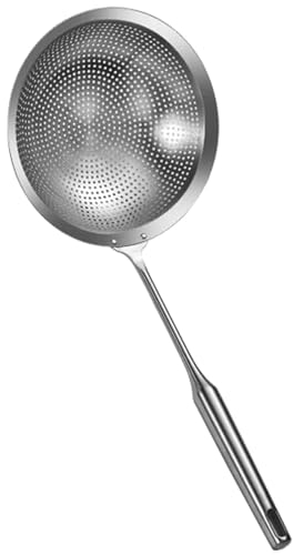Schlitzlöffel für Kochbedarf, Edelstahl-Schöpflöffel zum Abtropfen von Nudeln, Edelstahl-Skimmer-Löffel