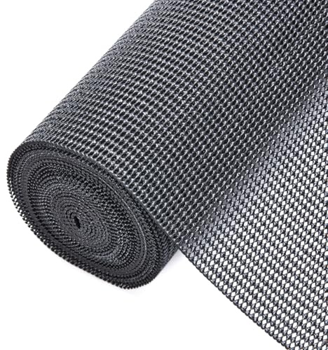 GIOPACO X-Large Shelf Liners, 40cm x 600cm Washable Drawer and Shelf Liners Non-Slip Non-Adhesive for Kitchen Cabinet Drawer Liners Mat,Waterproof Refrigerator Mat/Pad/Liners for Shelves (Dark Grey)
