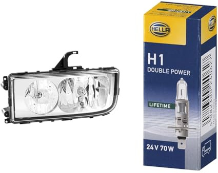 Halogen-Hauptscheinwerfer - für u.a. Mercedes-Benz Axor II - ECE - für Rechtsverkehr - links & Halogen-Glühlampe - H1 - Heavy Duty Expert Longer lifetime