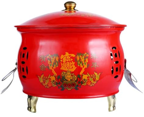 Fire Pit, Offering Bowl for Altar Use, Stainless Steel Incineration Barrel, with Grid Bracket, Burning Rubbish Paper Leaves Documents(Small)