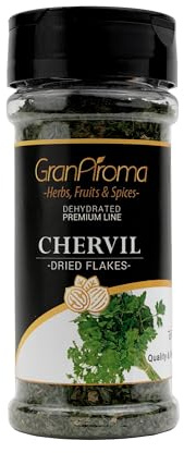 GranAroma Chervil Dried Flakes, Delicate & Mild Flavor, Perfect for Soups, Salads & Garnishes (0.57 Ounce)