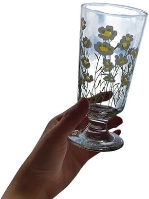 HJUGHPN Wine glasses Phnom Penh Daisy Goblet French Tulip Goblet Ins Red Wine Goblet Lovely Goblet
