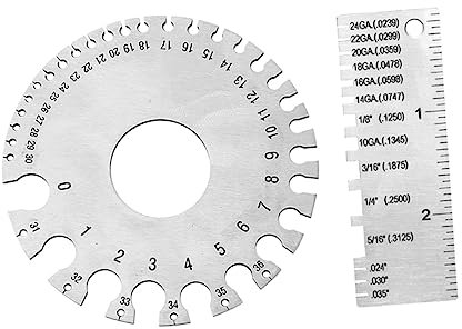 TOPPERFUN 2pcs Stainless Steel Wire Diameter Gauge Template Weld Gauge Inspection Tool