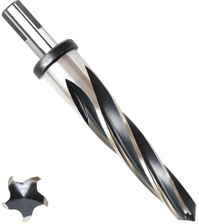 Zwfjcmsa Escariador de metal de 1 pulgada, escariador cónico M2 HSS para acero, aleación, madera, alineación de plástico, antideslizante de 1,27 cm