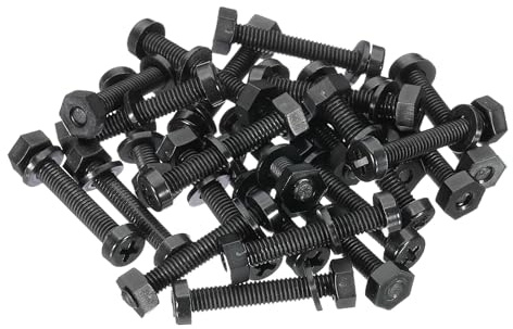 PATIKIL Tornillos De Nylon Negro M4x25mm Con Tuercas De Plástico Juego Completo De Cabezales Roscados Y Tuercas Para Proyectos De Fijación Industrial Y Doméstica 24 Juegos