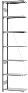 eurokraft | Steckregal | Bauart mittelschwer | einseitig | HxBxT 3000 x 750 x 300 mm | verzinkt | Anbauregal