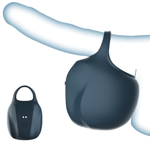 Qoosea Vibrateur de Testicule avec Anneaux Péniens Vibromasseur, Anneaux Péniens Masseurs pour Homme Silicone avec 10 Modes de Vibration, Cock Masseurs Jouets Sexuels Testiculaire pour Couple