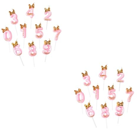 Alipis 2 Juegos Torta Vela Decoración Pastel De Cumpleaños Número De Cumpleaños Decoraciones Diez Pastel Decoración Neón Novedad Te Ligero Especial Petardos Parafina Rosa 10 Piezas*2