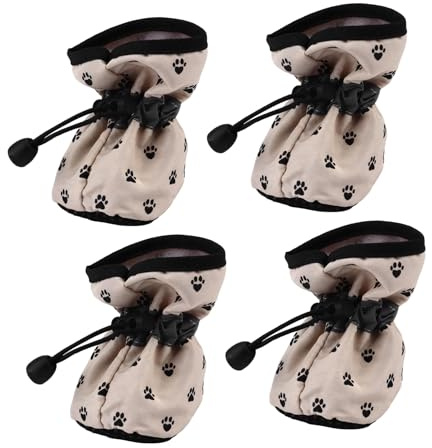 BAZEITFLOW 4stücke rutschfeste Hundeschuhe Weiche wasserdichte Pfotenschutz-Stiefel Für Kleine Bis Große Hunde Einstellbare Langlebige Pet Booties Gelb Für Outdoor-aktivitäten