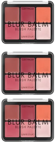 Catrice Blur Balm Blush Palette, Nr. 010, Mehrfarbig, 6 Farben, hochpigmentiert, sofortiges Ergebnis, natürlich, strahlend, vegan, ohne Parfüm, ohne Alkohol, ohne Parabene, 3er Pack (3x6g)