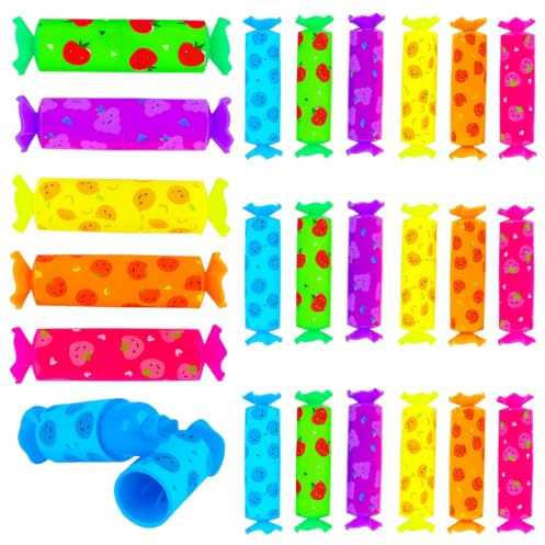 pawpoem 24 Stück Mini Textmarker, Stifte Kinder Mitgebsel, Bunte Bonbon Marker als Mitgebsel Kindergeburtstag & Give Aways Kindergeburtstag – Lustige Kawaii Gastgeschenke Kinder für Schule & Party