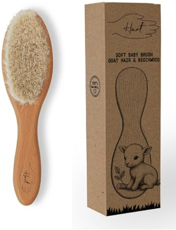 HANT | Baby Haarbürste – 100% Natürliche Ziegenhaarbürste mit weichen Borsten – Holzbürste Weich Babybürste Neugeborene – Ideal für Kopfhautmassage & Milchschorf – Hypoallergen
