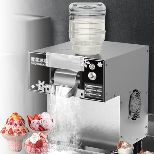 XNYXLPP Macchina per Il Ghiaccio Snowflake, frantumatrice Bingsu con Spessore Regolabile, Produttore di Neve, Acciaio Inossidabile, per Cocktail da Bar, Negozi di tè al Latte