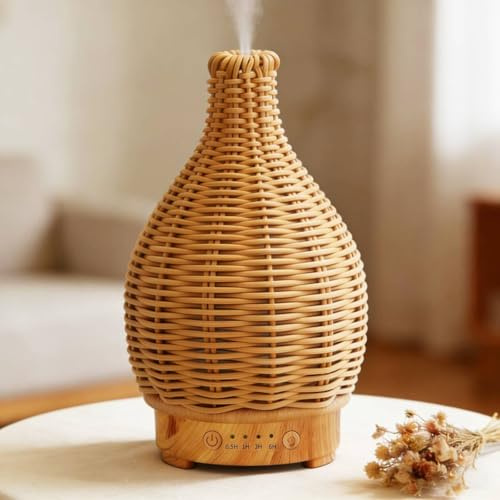 Essential Oil Diffuser Electric Aromatherapy Oil Diffuser Cool Mist Ultrasonic Diffuser 150ml with Auto Shut-Off and 7-Color LED Light for Home Decor Yoga Spa Gift